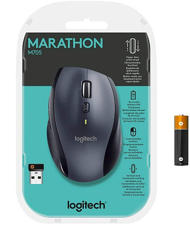 Wireless Mouse Logitech M705, Laser, 1000 dpi, 5 buttons, Ergonomic, 135g., Hyper Scroll, Tilt scrol Wireless Mouse Logitech M705, Laser, 1000 dpi, 5 buttons, Ergonomic, 135g., Hyper Scroll, Tilt scrol