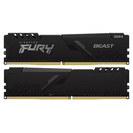 16GB DDR4-3200MHz  Kingston FURY Beast (Kit of 2x8GB) (KF432C16BBK2/16), CL16-18-18, 1.35V, Black