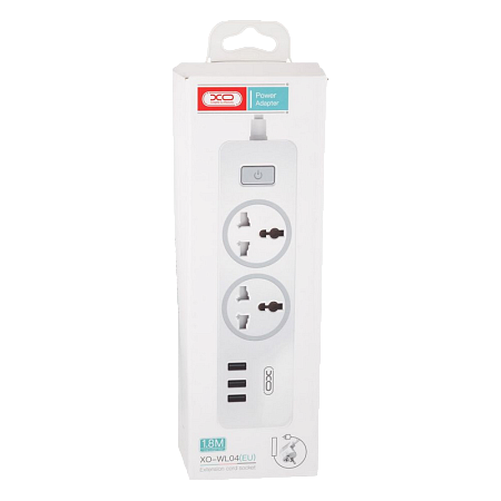 XO Extension cord socket 1.8M, 10A,  WL04 White