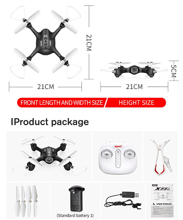 Syma X23W Drone, Black