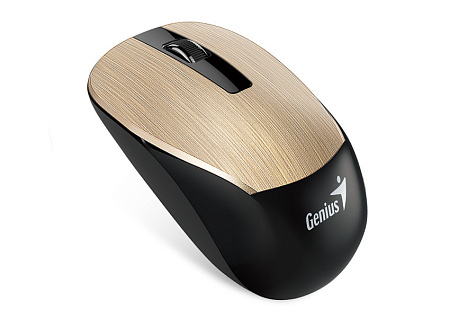 Wireless Mouse Genius NX-7015, 1200 dpi, 3 buttons, Ambidextrous, 57g, BlueEye, 1xAA, 2.4Ghz, Gold