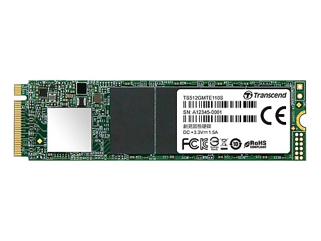 .M.2 NVMe SSD   512GB Transcend 110S [PCIe 3.0 x4, R/W:1700/1400MB/s, 160/250K IOPS, 200TBW, 3DTLC]