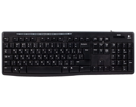 Клавиатура Logitech K200, Проводное, Чёрный