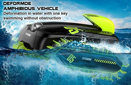 Радиоуправляемая игрушка Crazon Deformation Amphibious Car, Черный/Зеленый (18SL02)