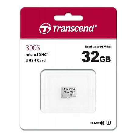 Карта памяти Transcend microSDHC Class 10, 32Гб (TS32GUSD300S)