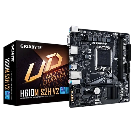 Материнская плата Gigabyte H610M S2H V2, LGA1700, Intel H610, Micro-ATX,процессоры ,оперативная память, ssd, M2, hdd, кейсы Материнская плата Gigabyte H610M S2H V2, LGA1700, Intel H610, Micro-ATX,процессоры ,оперативная память, ssd, M2, hdd, кейсы