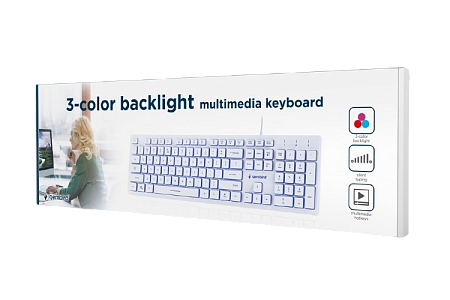 Клавиатура Gembird KB-UML3-01-W-RU, Проводное, Белый