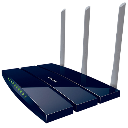 Wi-Fi N TP-LINK Router, "TL-WR1043ND", 450Mbps, Gbit Ports, USB2.0, Print Server, MIMO