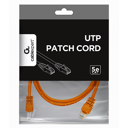  2m, Patch Cord  Orange, PP12-2M/O, Cat.5E, Cablexpert, molded strain relief 50u" plugs