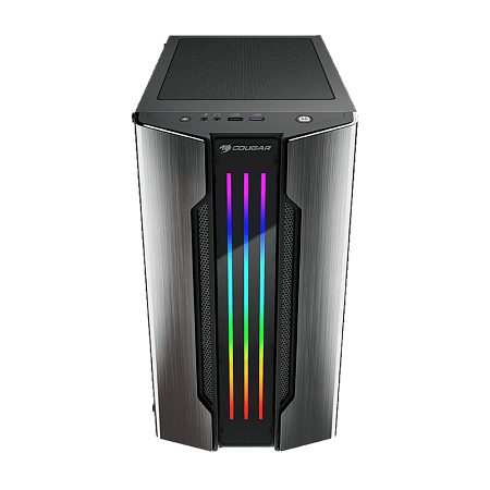 Case mATX Cougar Gemini M, w/o PSU, 1x120mm fan, ARGB stips, Tempered Glass, USB3.0, Iron-Gray
