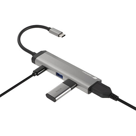 Natec Fowler Slim Usb-C Multiport Adapter 4 In 1  2x Usb 3.0 Hub, Hdmi 4k, Usb-C PD