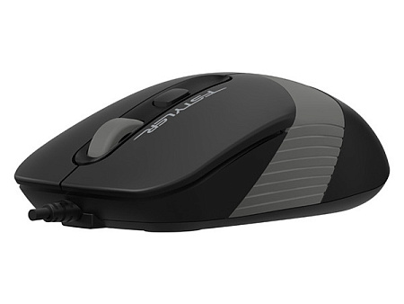 Mouse A4Tech FM10, 800-1600 dpi, 4 buttons, 108g, Ambidextrous, 4-Way Wheel, 1.5m, USB, Black/Grey
