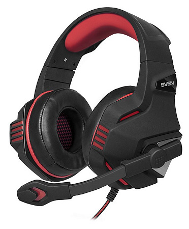 Игровая Гарнитура SVEN AP-G890MV, Проводной аналоговый, Чёрный/Красный