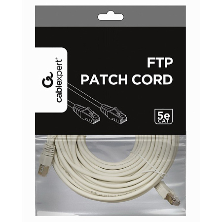 20m, FTP Patch Cord  Gray, PP22-20M, Cat.5E, Cablexpert, molded strain relief 50u" plugs