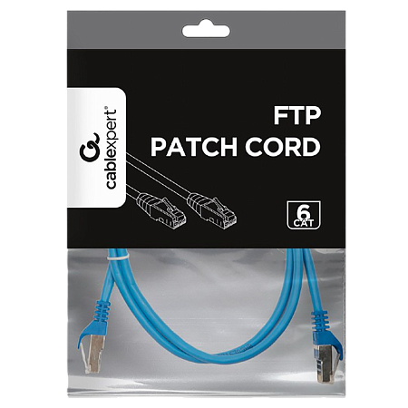 Patch Cord Cat.6/FTP,    1 m, Blue, PP6-1M/B, Cablexpert