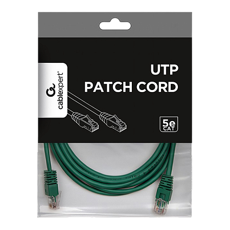  3m, Patch Cord  Green, PP12-3M/G, Cat.5E, Cablexpert, molded strain relief 50u" plugs