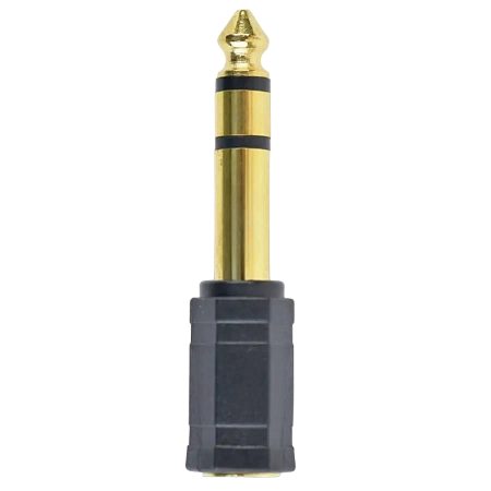 Аудио адаптер Cablexpert A-6.35M-3.5F, 6.35mm 3-pin (M) - 3.5mm 3-pin (F), Чёрный,usb ,micro ,iphone, 3.5, tupe-c, тюльпаны