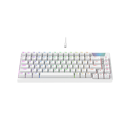 Gaming Keyboard Havit KB884L, Mechanical, Red SW, Hot-Swappable, Macro, RGB, TFT Display, 83 Keys, 5