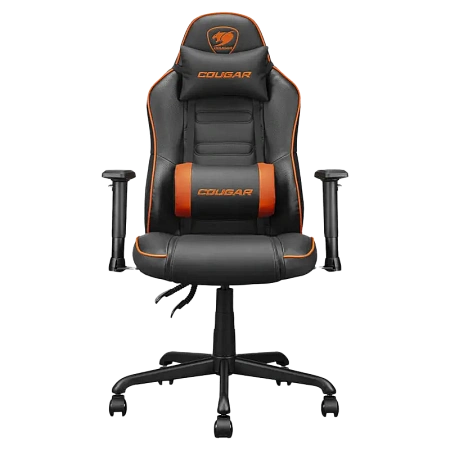 Игровое кресло Cougar Fusion S, ПВХ Кожа, Черный | Оранжевый