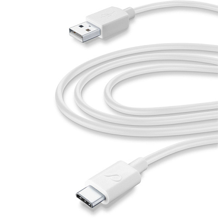 Кабель для зарядки и синхронизации Cellularline Power Cable, USB Type-A/USB Type-C, 3м, Белый