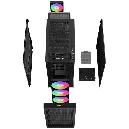 Case ATX Deepcool CH560 Digital, 3x140mm&1x120mm ARGB, USB-C, USB3.0, Front Mesh,Hybrid Side panel, 