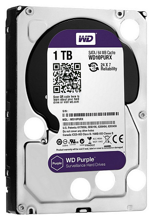 Жесткий диск Western Digital WD Purple, 3.5", 1 ТБ <WD10PURZ>