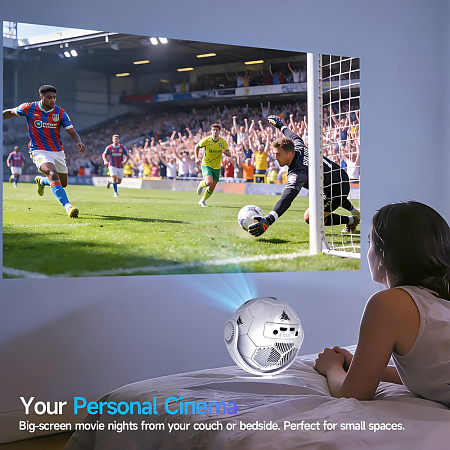 Magcubic Smart Projector HY300F World Cup Edition 170ANSI WiFi BT USB HDMI 3.5mm Android 14, White