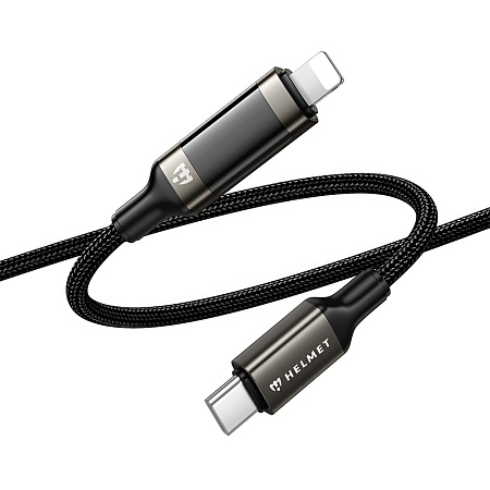 Helmet Cable Type-C to Lightning 30W 1.2m LED Display Series, Black