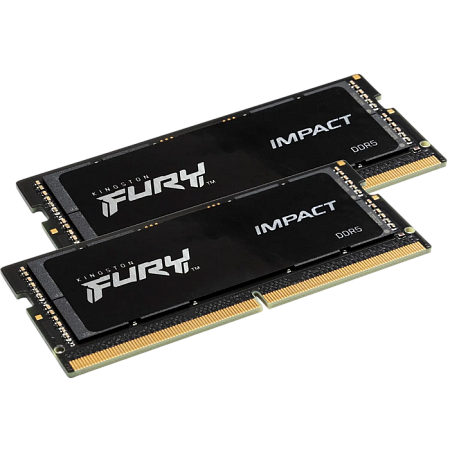 16GB DDR5-4800MHz SODIMM Kingston FURY Impact (Kit of 2x8GB) (KF548S38IBK2-16), CL38, 1.1V, Black