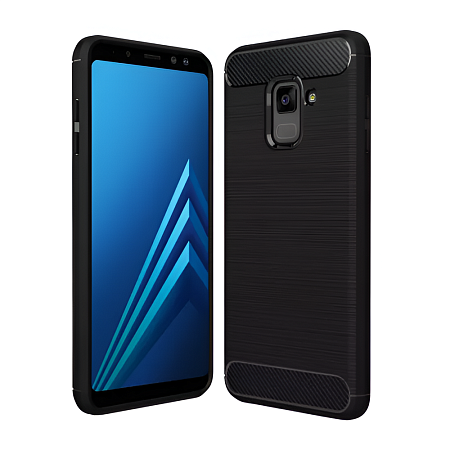 Helmet Case Carbon Samsung A8 Plus (2018), Black