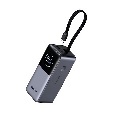 UGREEN Power Bank Nexode Flight Approved 20000mAh, 130W, with Built-in USB-C Cable, Grey