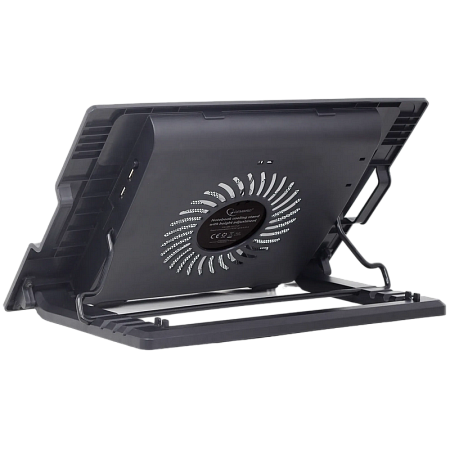 Notebook Cooling Pad Gembird NBS-1F17T-01, up to 17'', 1x150 mm fan, Adjustable angle, LED light