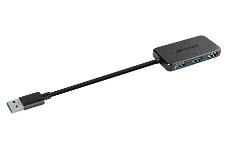 USB  3.0 Hub 4-port Transcend "TS-HUB2K" Black (1xUSB-A 3.0 to 4xUSB-A 3.0 5Gb/s)