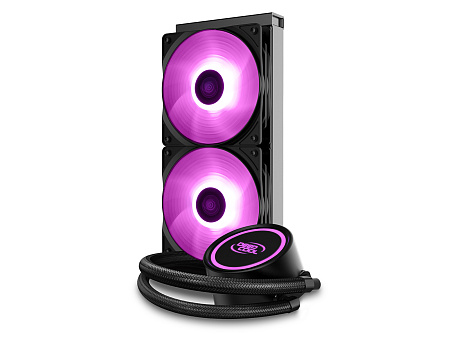 AIO Liquid Cooling Deepcool "GAMMAXX L240 V2" (≤30 dB(A), 69.34 CFM, 2x120mm, RGB LED, 250W, 1293g)