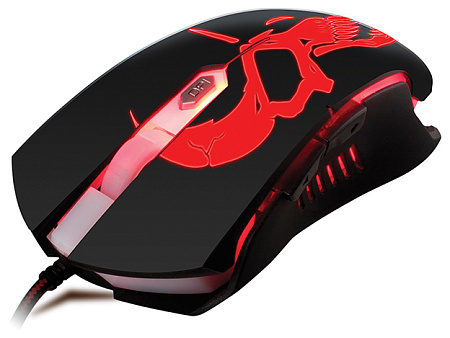 Gaming Mouse Qumo Axe, Optical, 1200-2400 dpi, 6 buttons, Soft Touch, 7 color backlight, USB