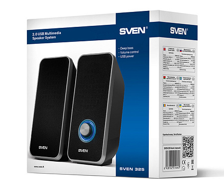 Speakers SVEN "325" Black, 6w, Power: USB / DC 5V