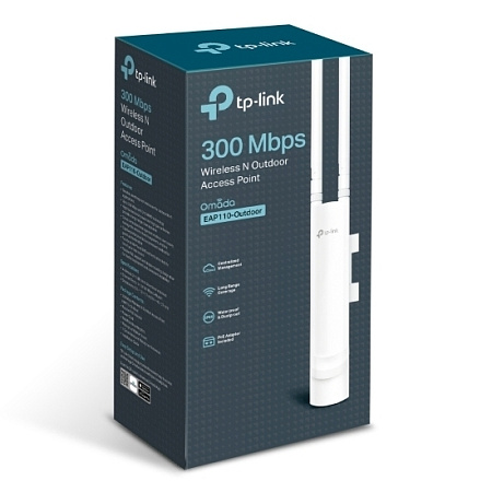 Wi-Fi N Outdoor Access Point TP-LINK "EAP110-Outdoor", 300Mbps, MIMO, Omada Centralized Mngnt, PoE Wi-Fi N Outdoor Access Point TP-LINK "EAP110-Outdoor", 300Mbps, MIMO, Omada Centralized Mngnt, PoE