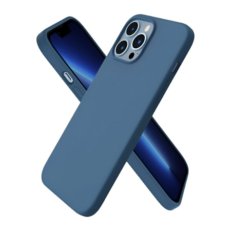 Helmet Case Liquid Silicone iPhone 13 Pro Max, Blue Helmet Case Liquid Silicone iPhone 13 Pro Max, Blue