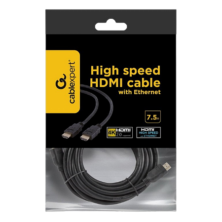 Cable HDMI to HDMI  7.5.m  Cablexpert, male-male, V1.4, Black, Bulk, CC-HDMI4-7.5M