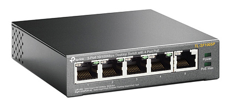 .5-port 10/100M TP-LINK PoE Switch, TL-SF1005P, with 4 Port PoE, 67W Budget, steel case .5-port 10/100M TP-LINK PoE Switch, TL-SF1005P, with 4 Port PoE, 67W Budget, steel case