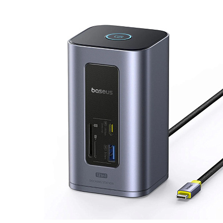 Baseus DS Type-C to 2*HDMI 4K@60Hz+2*USB-C (10Gbps)+2*USB-A (5Gbps)+2*USB-A (480Mbps)+1*RJ45+SD/TF 3.0+1*USB-C (PD), Space Grey