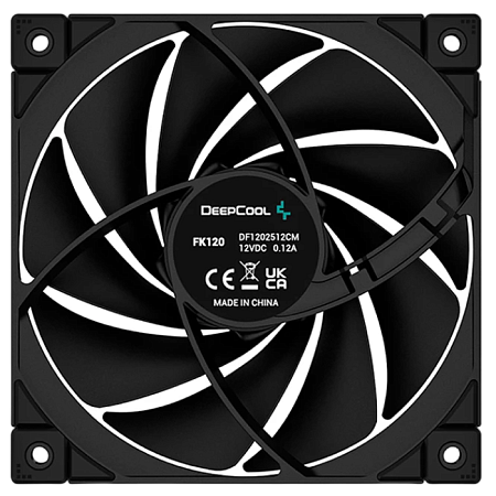 PC Case Fan Deepcool FK120, 120x120x25, <28dB, 68.99CFM, 500-1850PM, Fluid Dynamic Bearing, Black