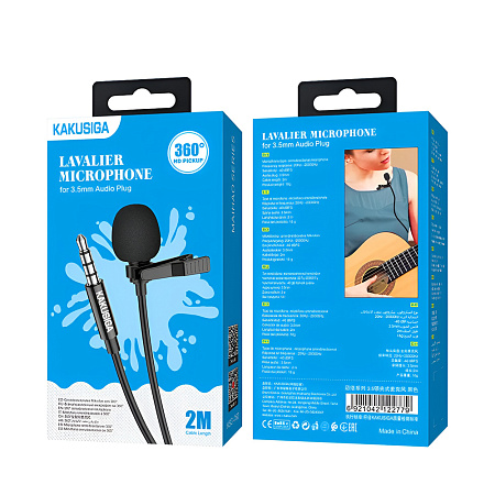 Ksiga Wired Lavalier KSC-762 3.5mm 2M, Black