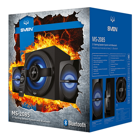Speakers SVEN "MS-2085" SD-card, USB, FM, remote control, Bluetooth, Black, 60w/30w + 2x15w/2.1 Speakers SVEN "MS-2085" SD-card, USB, FM, remote control, Bluetooth, Black, 60w/30w + 2x15w/2.1
