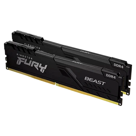 Оперативная память Kingston FURY Beast, DDR4 SDRAM, 3600 МГц, 16Гб, KF436C17BBK2/16,процессоры ,оперативная память, ssd, M2, hdd, кейсы