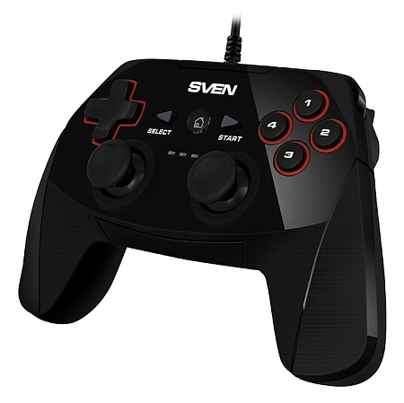 Gamepad SVEN GC-250, 4 axes, D-Pad, 2 mini joysticks, 11 buttons, Vibration feedback, USB, Black Gamepad SVEN GC-250, 4 axes, D-Pad, 2 mini joysticks, 11 buttons, Vibration feedback, USB, Black