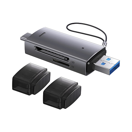 Baseus Card Reader 2in1 Type-C 3.0 to USB-A 3.0 to TF/SD Lite Series, Black