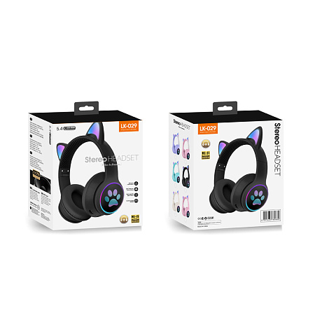 Musen Wireless Kids Headphones on ear LK-029 (Cat Ears), Turqoise