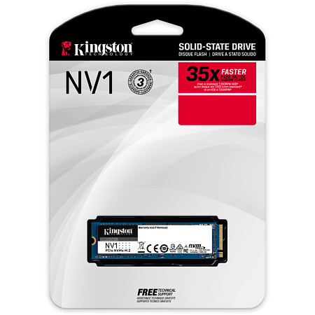 .M.2 NVMe SSD   500GB  Kingston  NV1 [PCIe 3.0 x4, R/W:2100/1700MB/s, 120TBW, 3D-NAND TLC]