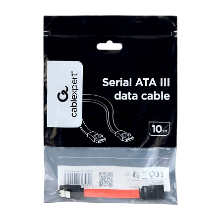 Cable Serial ATA III  30 cm data cable, metal clips, Cablexpert CC-SATAM-DATA-0.3M